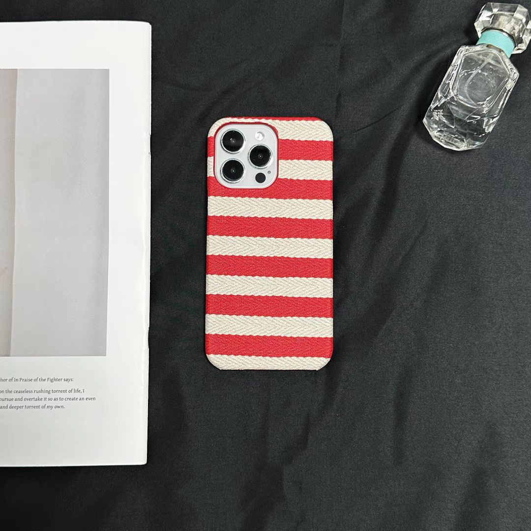 Retro Strips Case, Colour: Red, iPhone Model: 15 Pro