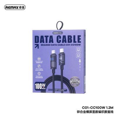 Remax Braided Data Cable 1.2Mtr C01 Black (6 Months Warranty)