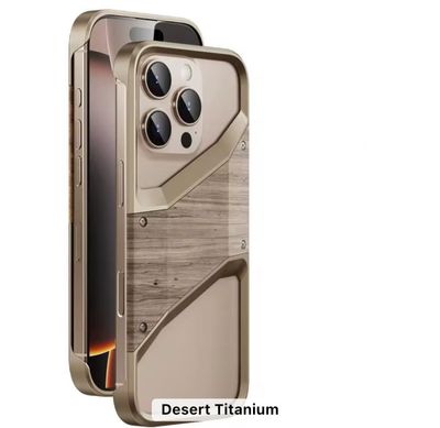 Luxury Metal Frame Solid Real Wood Case 15 Pro