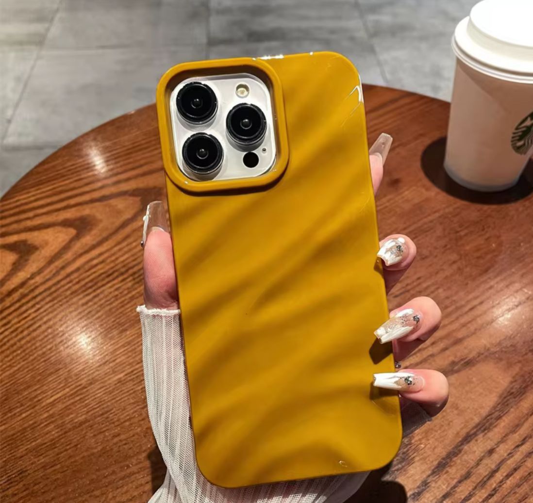 3D Glossy Wave Case 16 Pro, Colour: Mustard Yellow, iPhone Model: 16 Pro