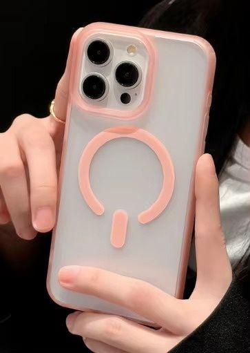 Power Button Magsafe Case 15 ProMax, Colour: Pink, iPhone Model: 15 ProMax
