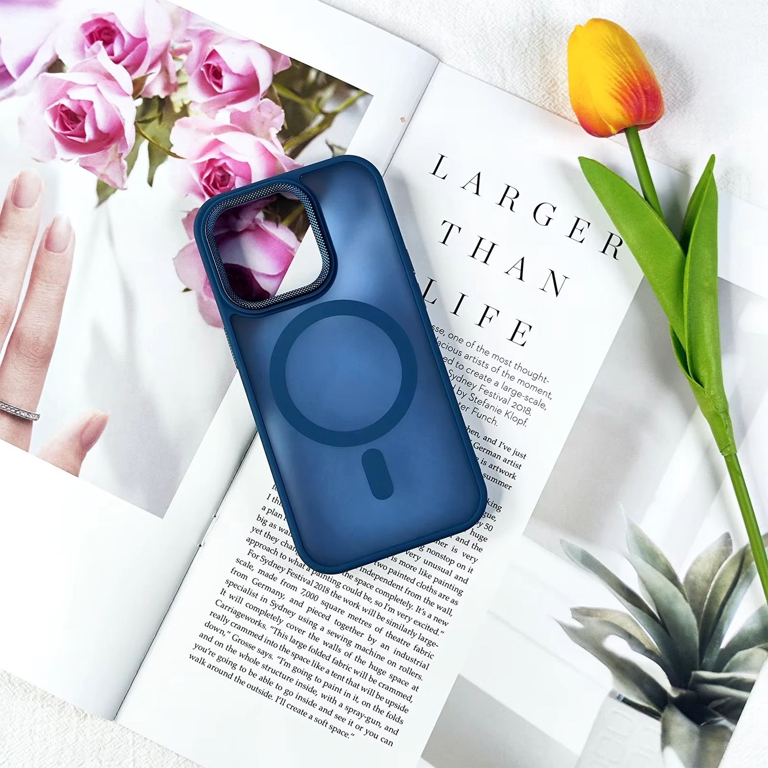 SASSA Matte Magsafe Case 16 ProMax, Colour: Navy Blue, iPhone Model: 16 ProMax