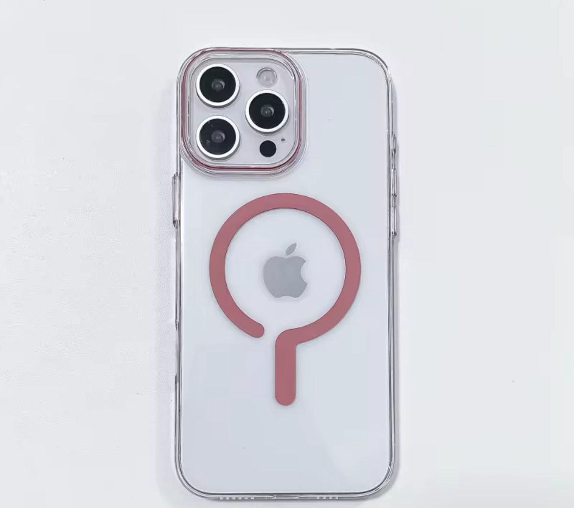 Q Magsafe Transparent Case Anti- Yellow 15 Pro, Colour: Rose Gold, iPhone Model: 15 Pro