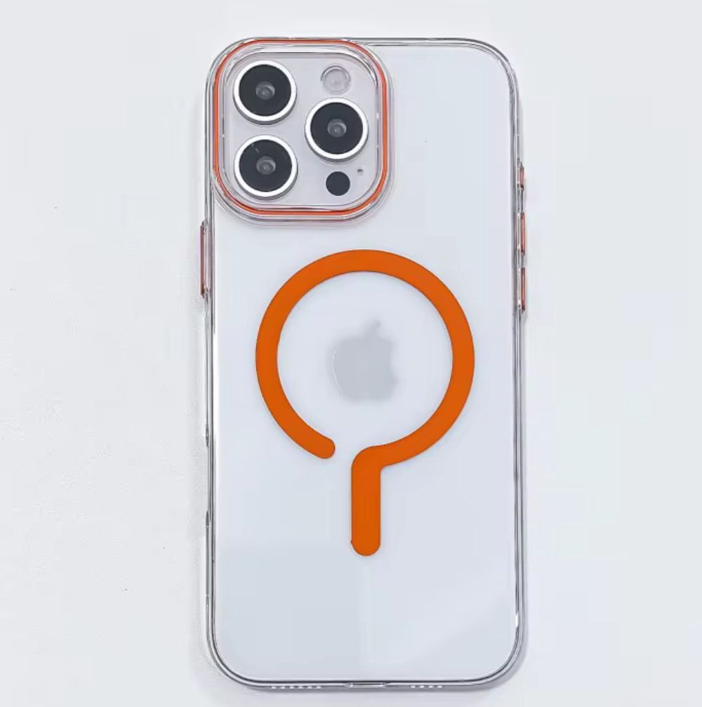 Q Magsafe Transparent Case Anti- Yellow 15, Colour: Orange, iPhone Model: 15