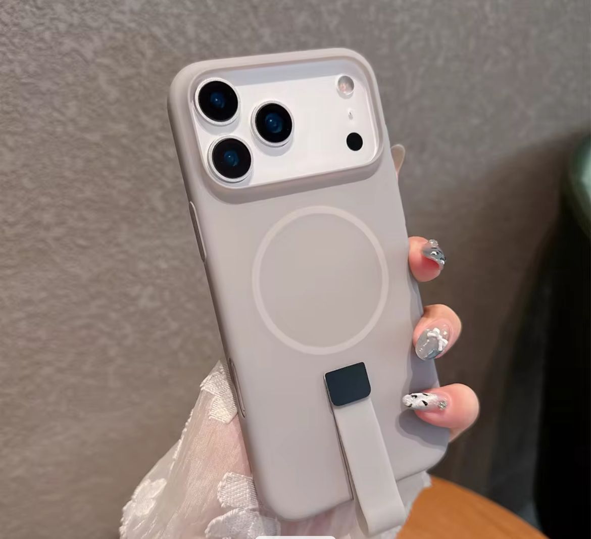 Micro Brusting Lineyard Tail Magsafe Case, Colour: Grey, iPhone Model: 17 ProMax