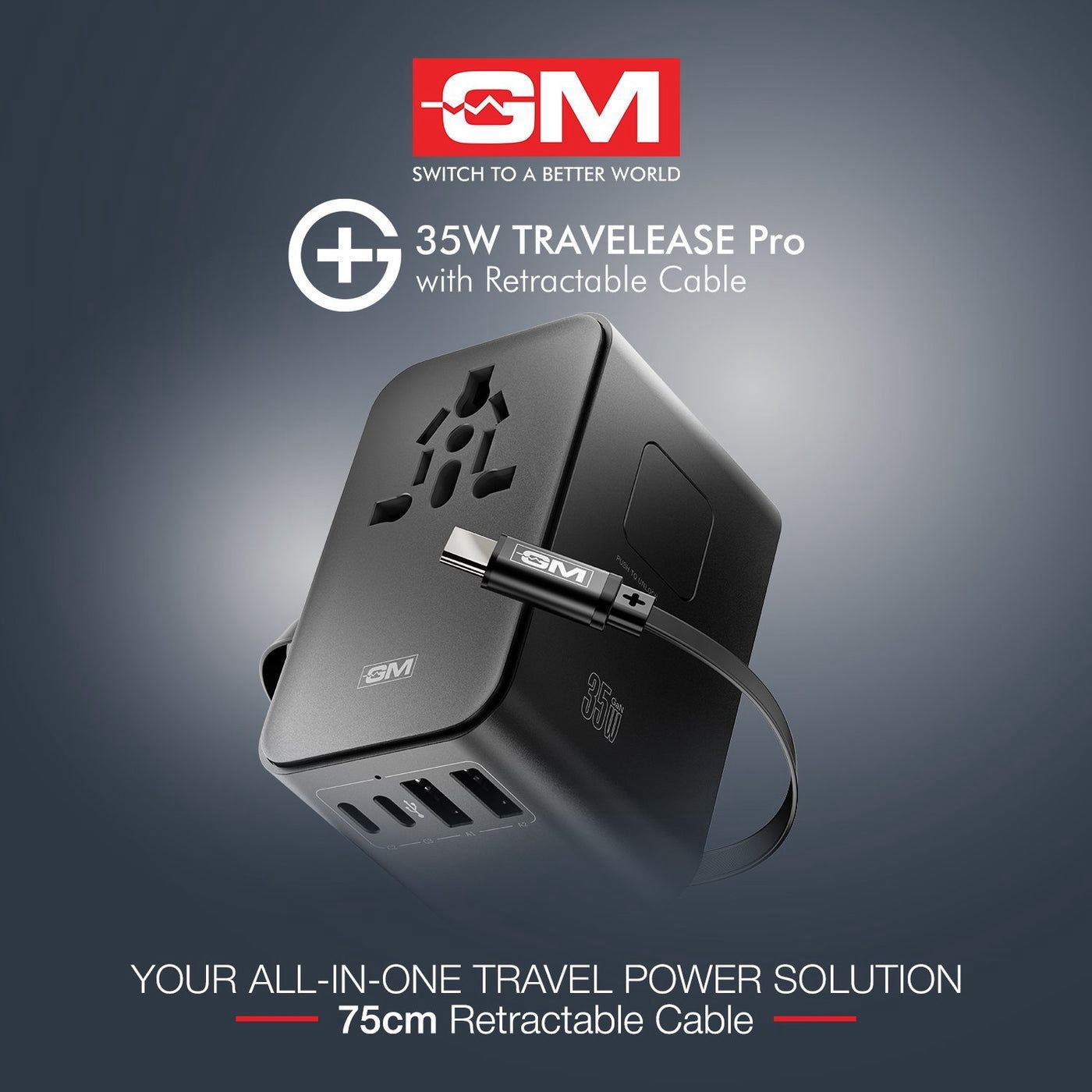 GM Travelease Pro 35W Universal Adapter (1 Year Warranty)