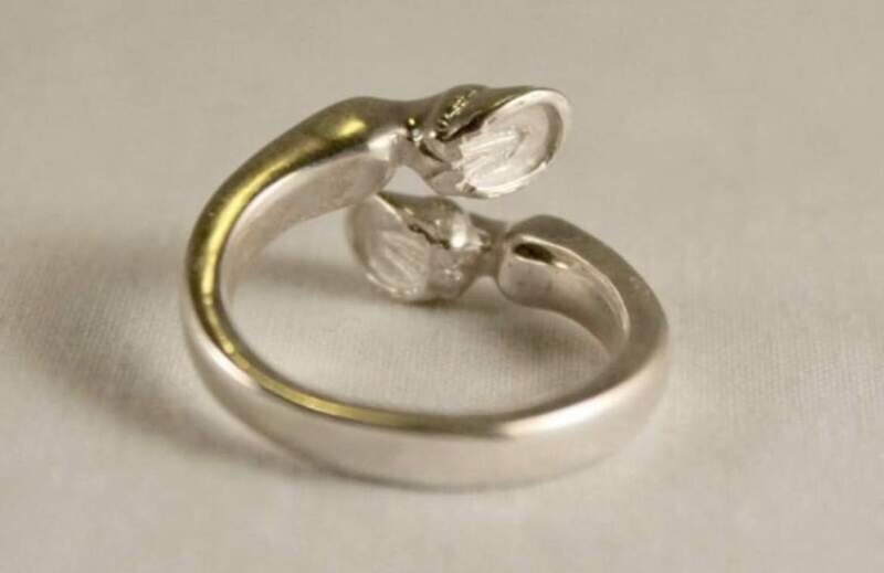 Double hoof ring - silver