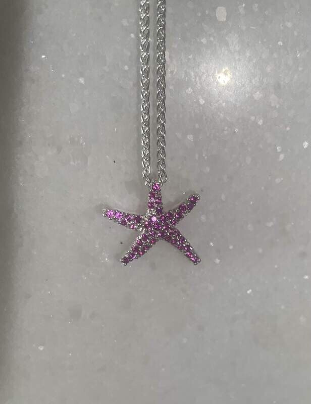Starfish necklace (Ruby set) - gold