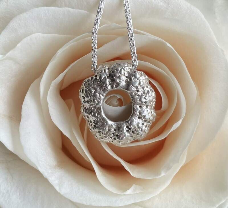 Sea urchin necklace - silver
