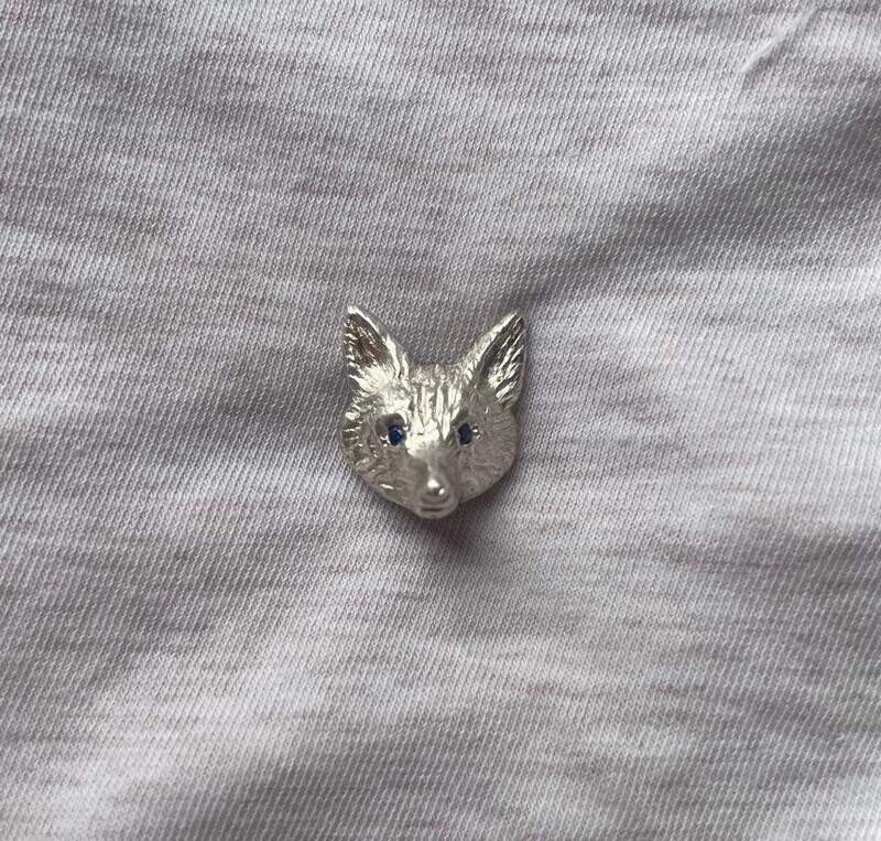 Fox tie pin - silver