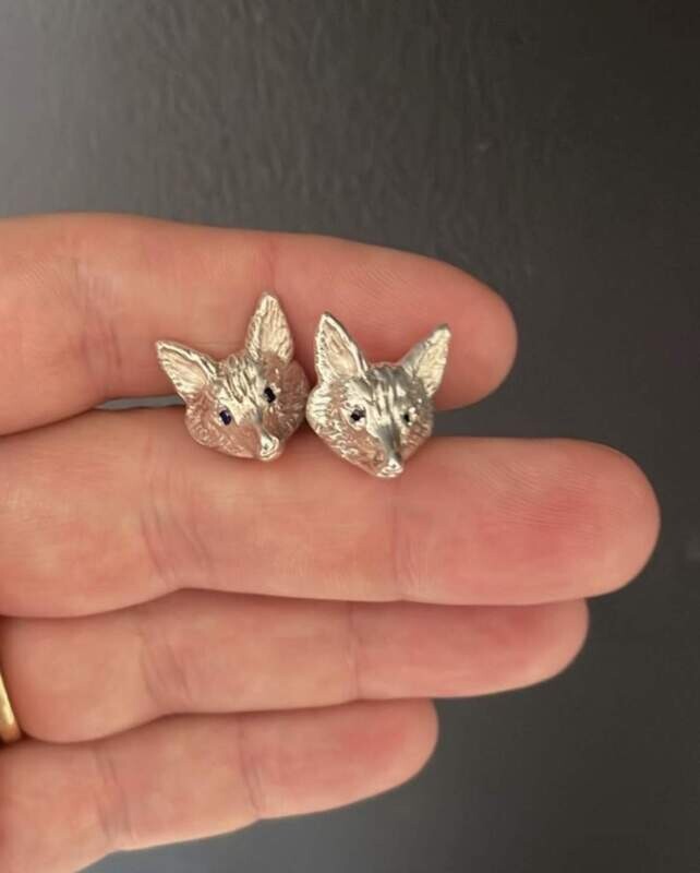 Fox cufflinks - silver