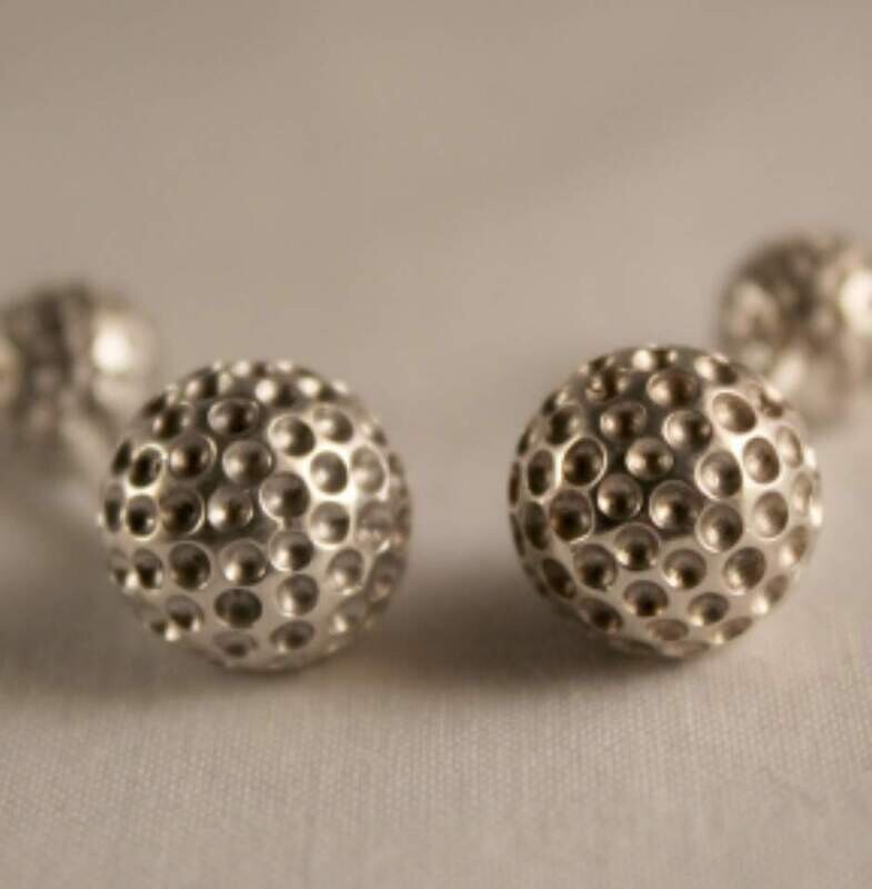 Golf ball cufflinks - silver