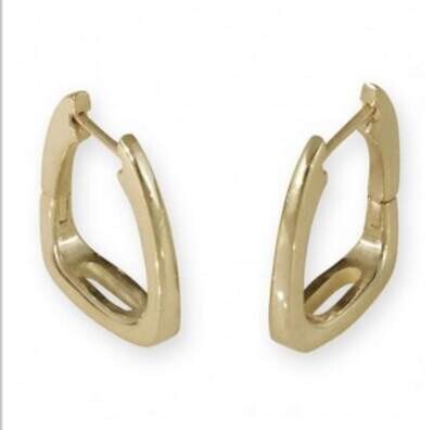 Sleek stirrup earrings - gold
