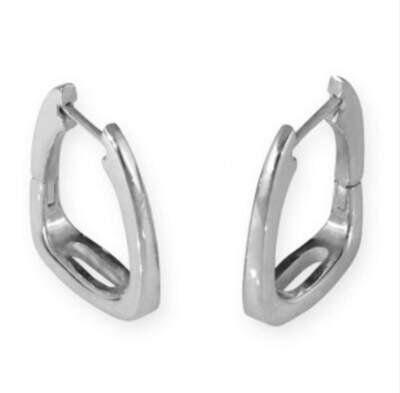 Sleek stirrup earrings - silver