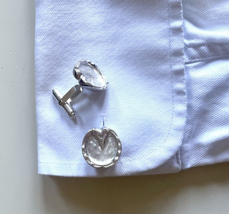 Horse hoof cufflinks - silver