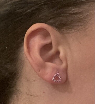 Sleek stirrup stud earrings (Ruby set)