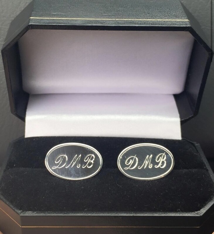Personalised initialled cufflinks - silver
