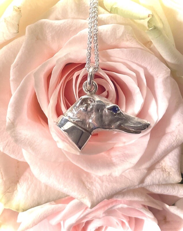 Greyhound necklace - silver
