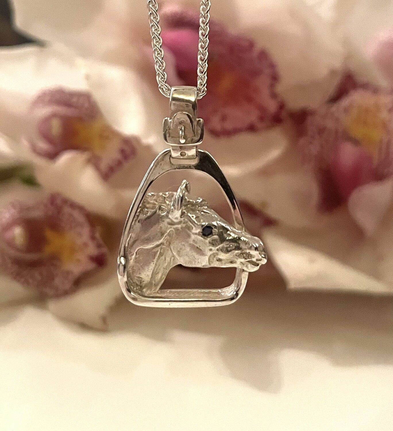 Horse’s head in stirrup (pendant without chain) - silver
