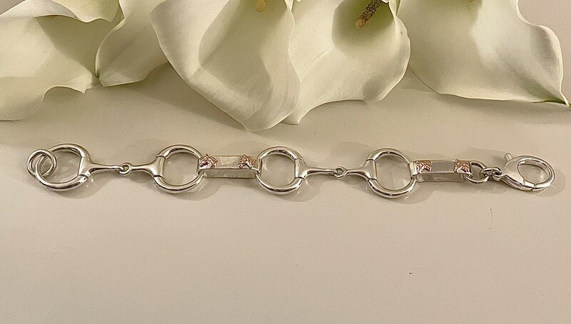 Snaffle bit &amp; horse head bracelet (maxi) - gold