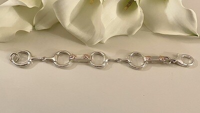 Snaffle bit &amp; horse head bracelet (maxi) - gold
