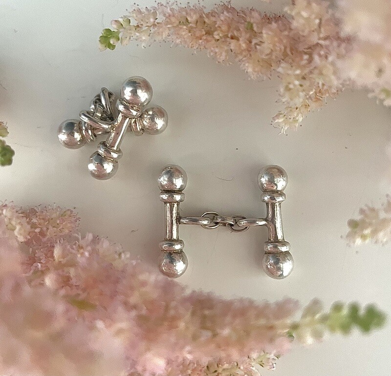 Victorian gate post cufflinks - silver