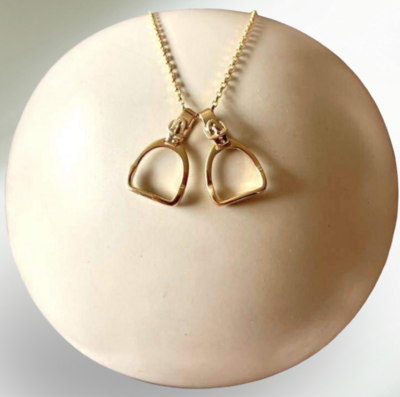 Double stirrup necklace - gold