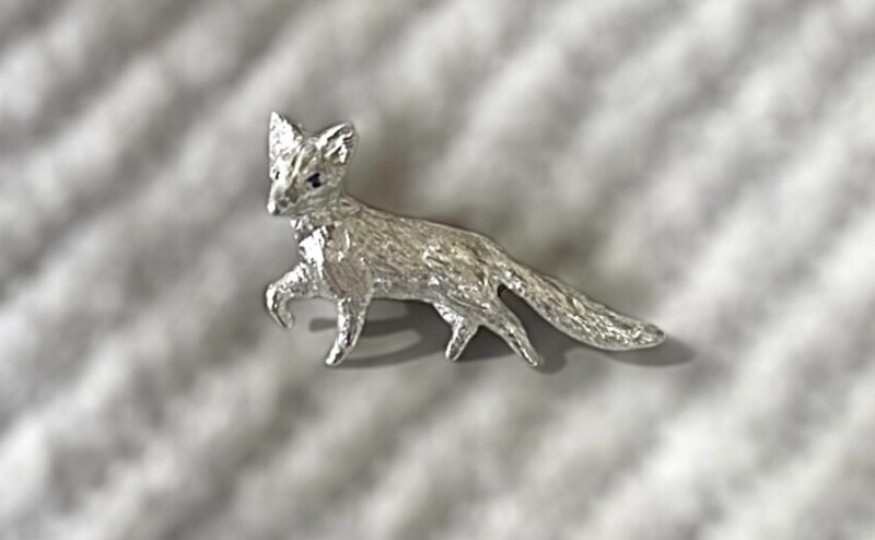 Fox brooch - silver