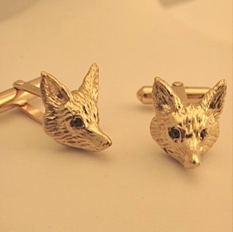 Fox cufflinks - gold