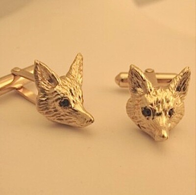 Fox cufflinks - gold