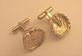 Horse hoof cufflinks - gold