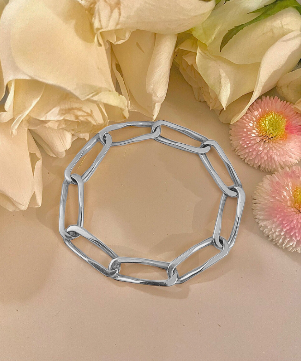French link bracelet maxi - silver