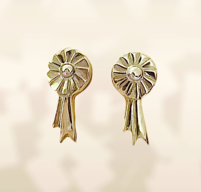 Rosette stud earrings - gold