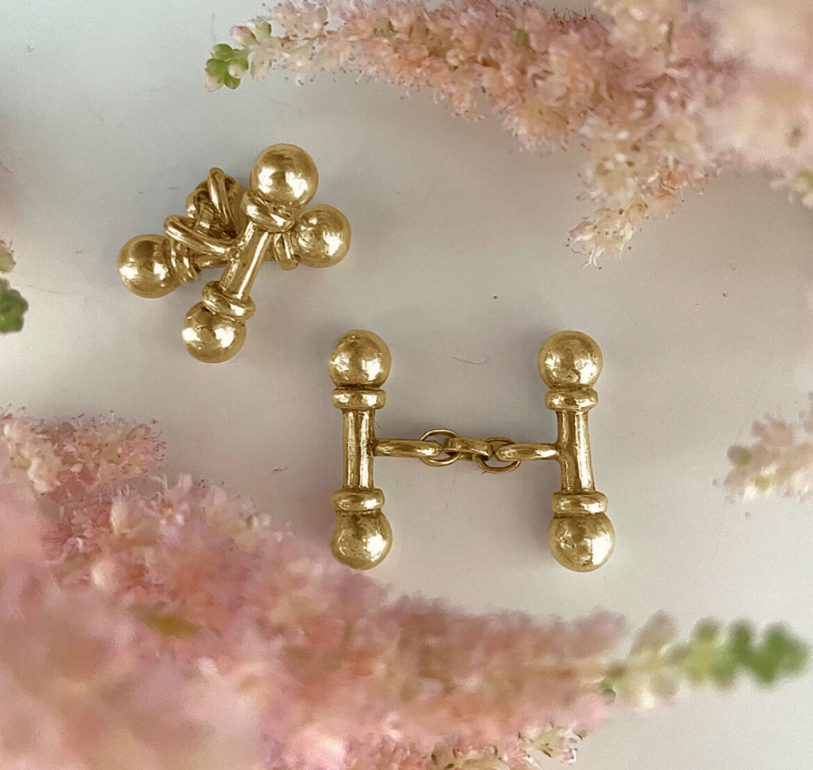 Victorian gate post cufflinks - gold
