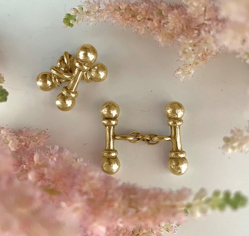 Victorian gate post cufflinks - gold