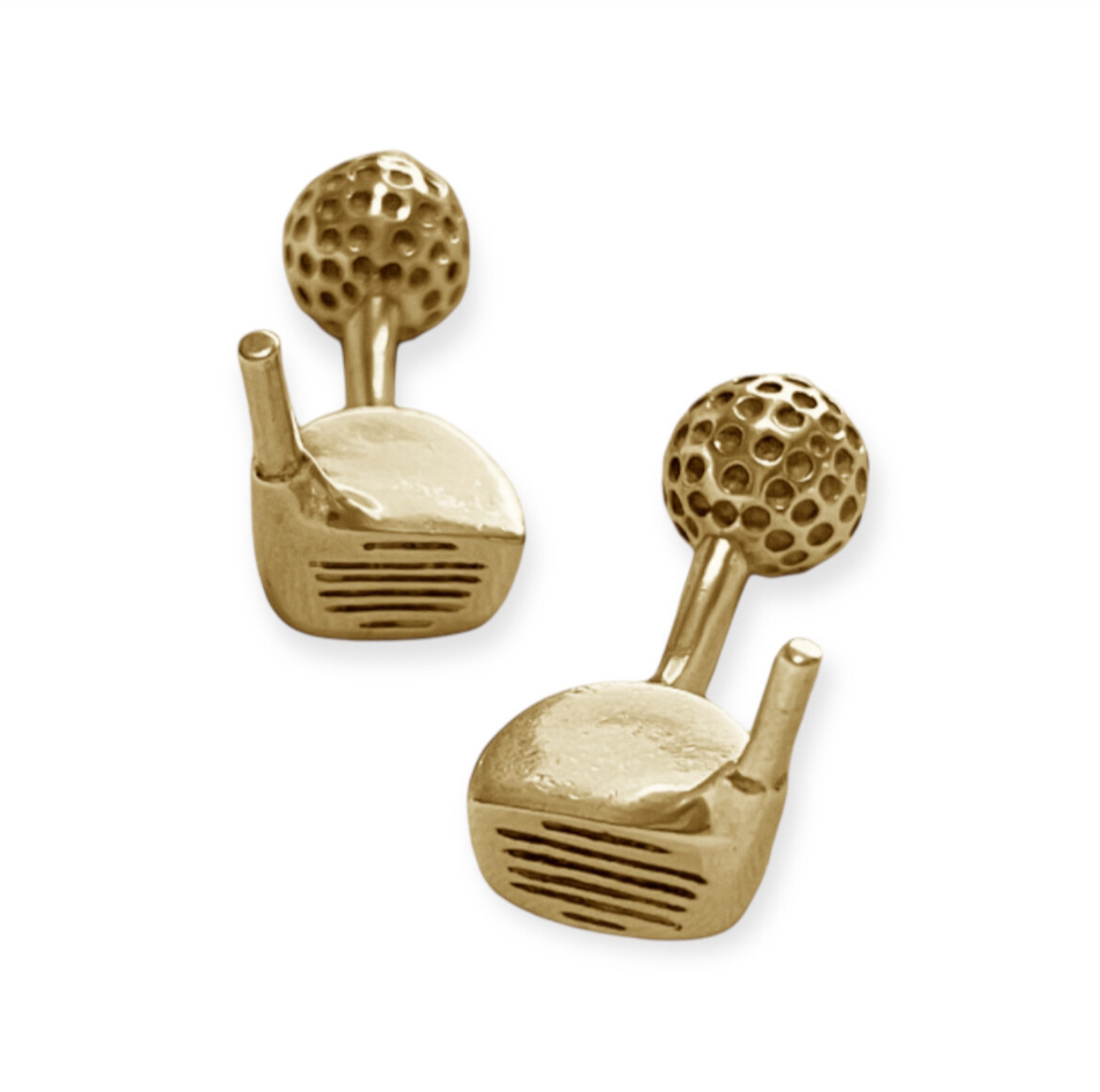 Golf club &amp; ball cufflinks - gold