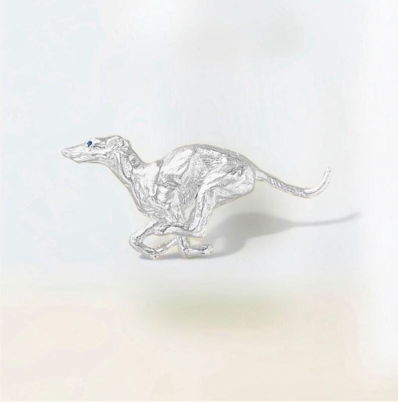 Greyhound brooch (maxi) - silver