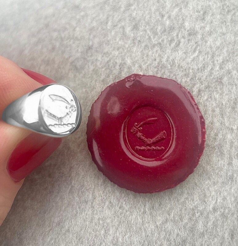 Personalised seal ring - silver