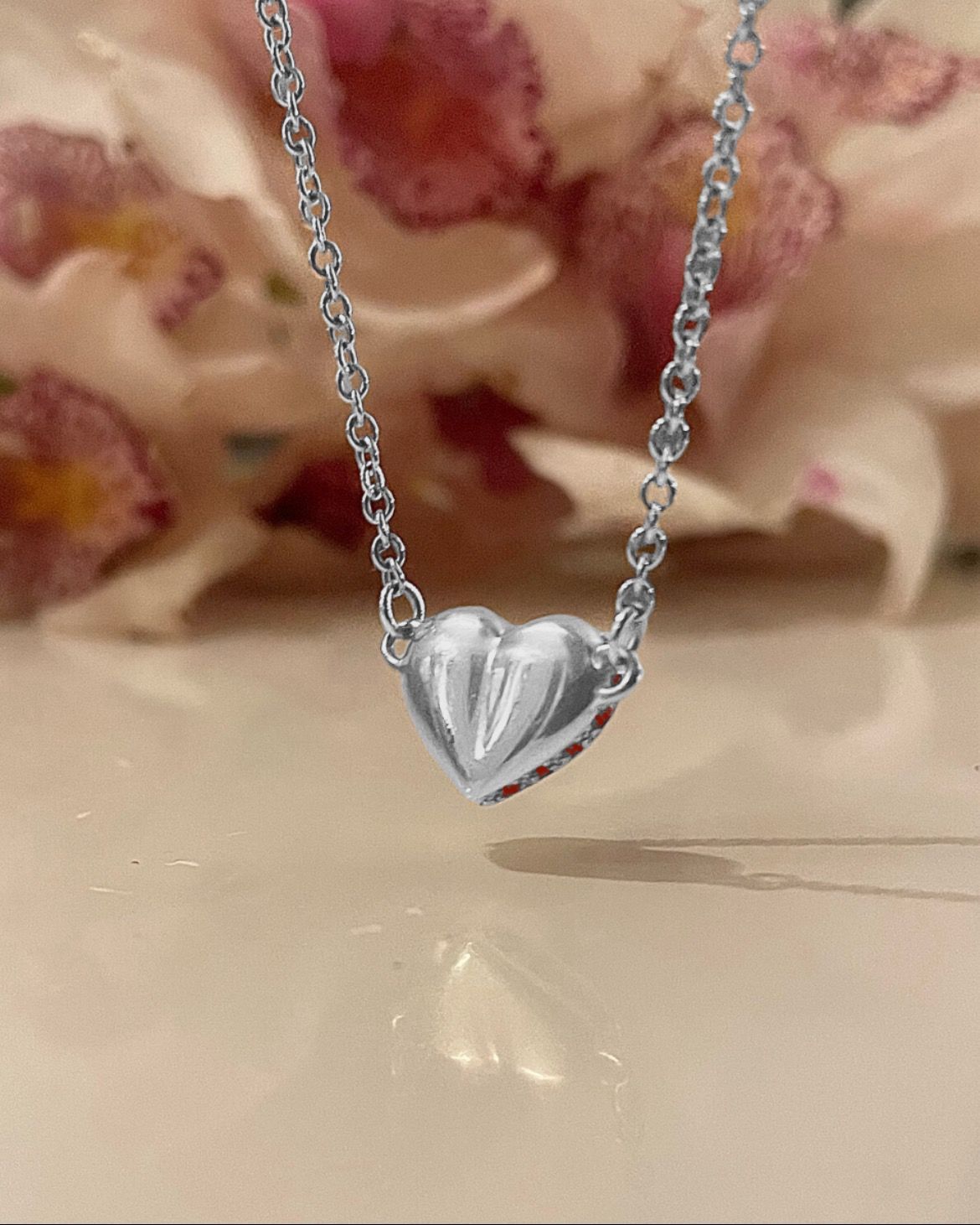 Heart necklace - silver