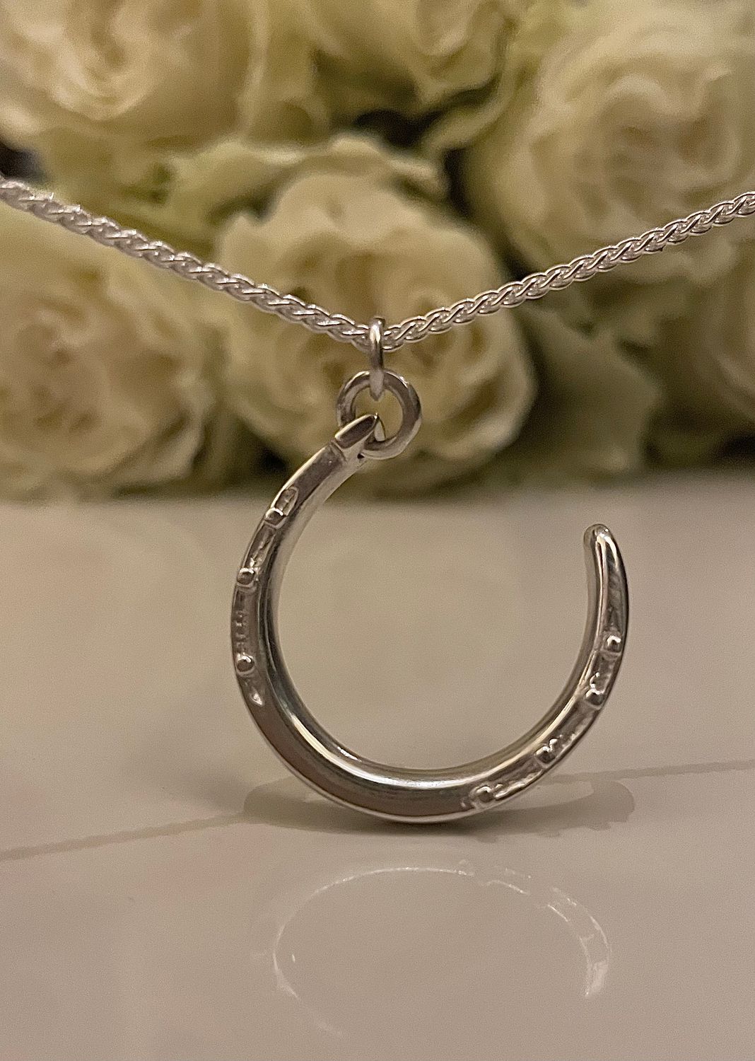 Horseshoe necklace maxi - silver