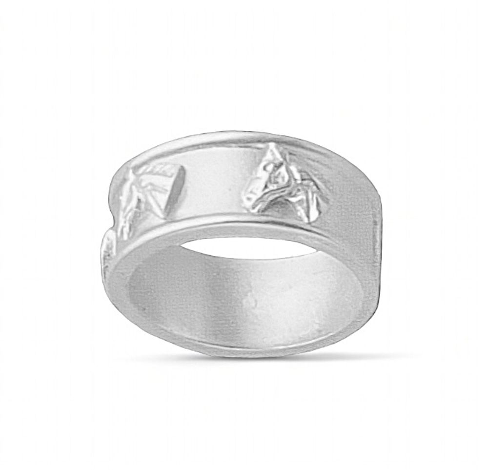 Horse’s head channel ring - silver