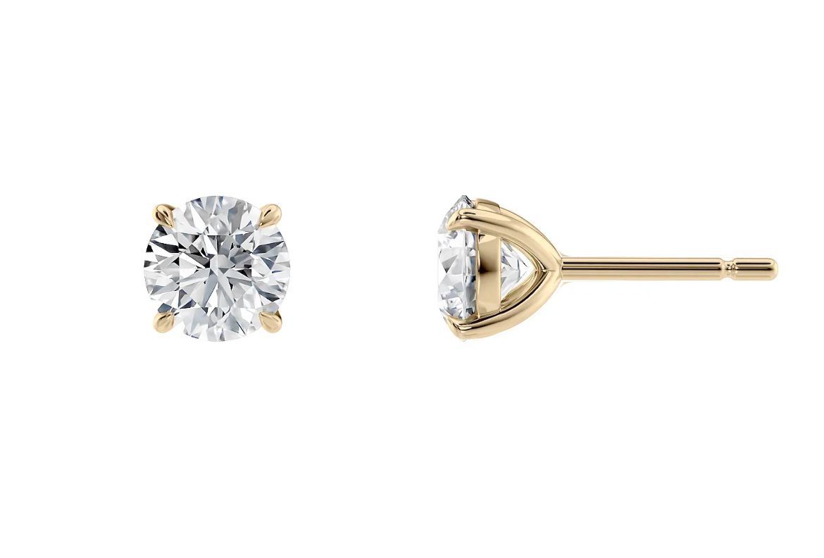 Diamond stud earrings - gold