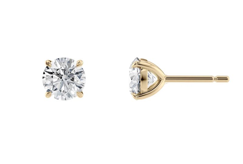 Diamond stud earrings - gold