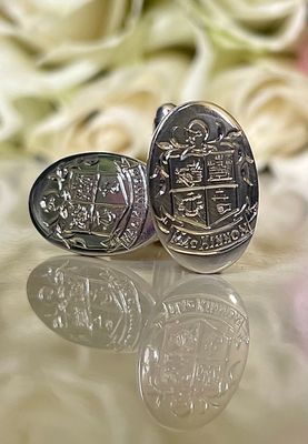 Personalised family crest cufflinks - silver
