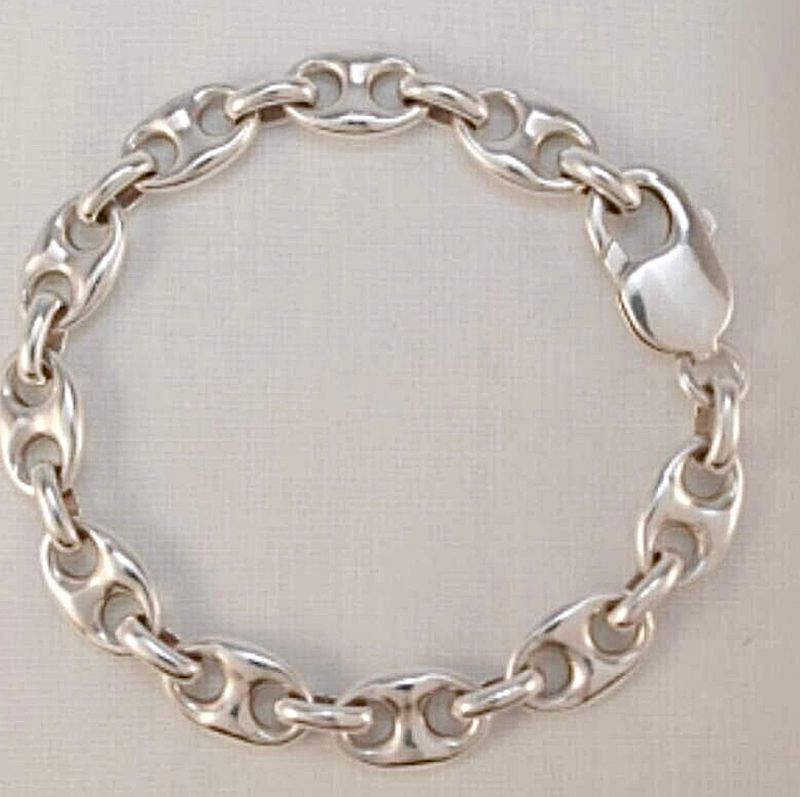 Anchor link bracelet - silver