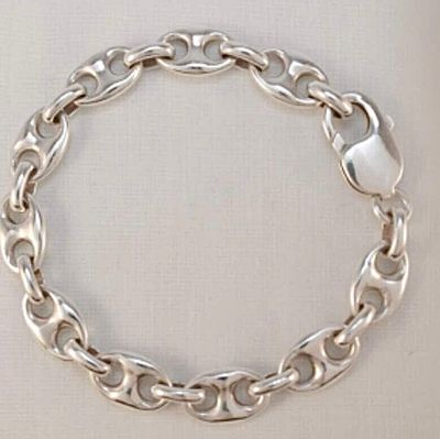 Anchor link bracelet - silver