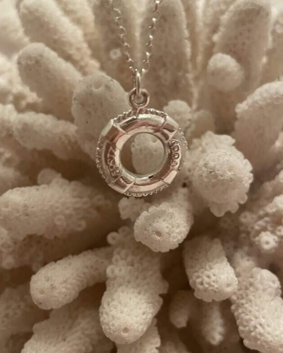 Lifebuoy of 40 ft necklace - silver