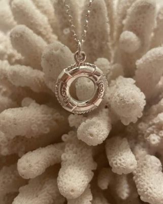 Lifebuoy of 40 ft necklace - silver