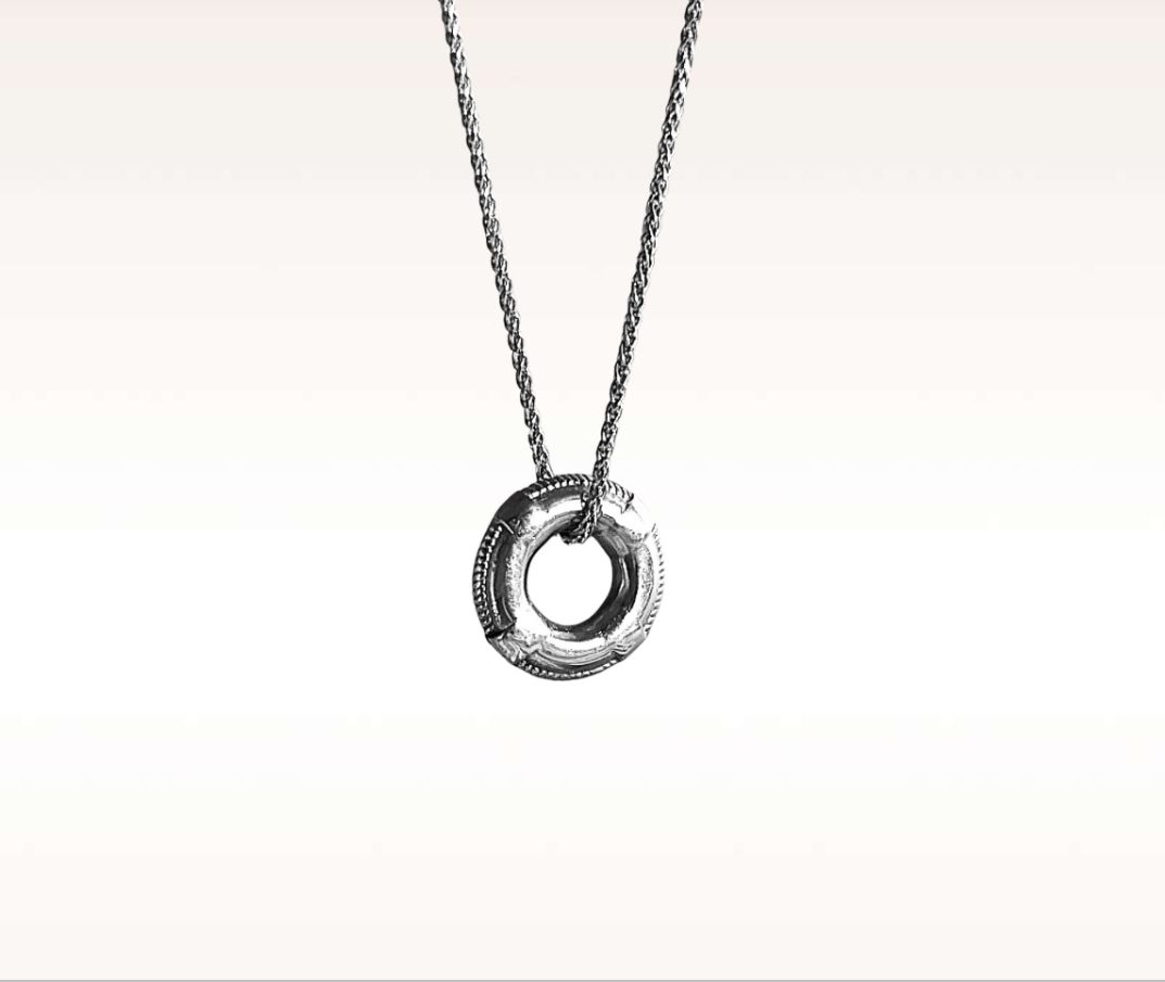 Lifebuoy of hope necklace - silver