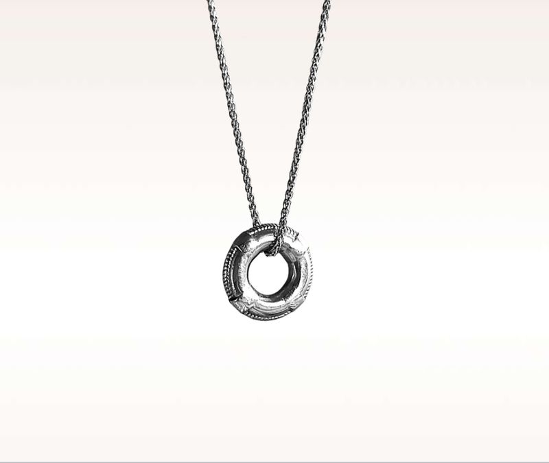 Lifebuoy of hope necklace - silver